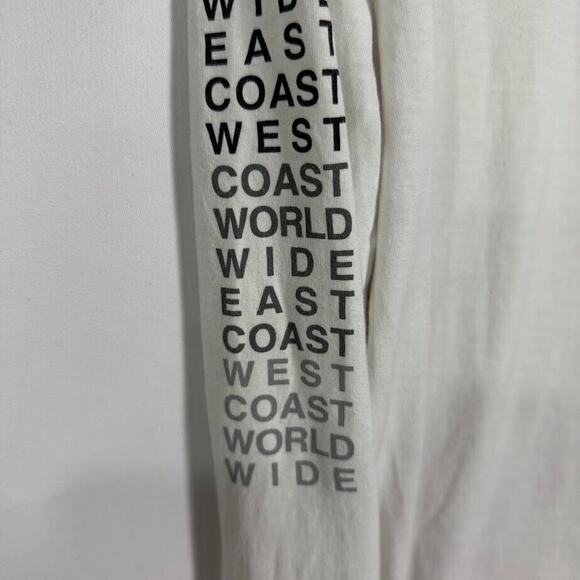 Express Mens S White Graphic Long Sleeve Tee Flag Print - Picture 4 of 6
